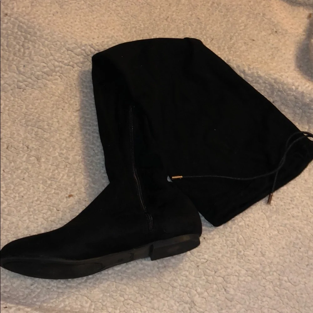Over the knee suede boots